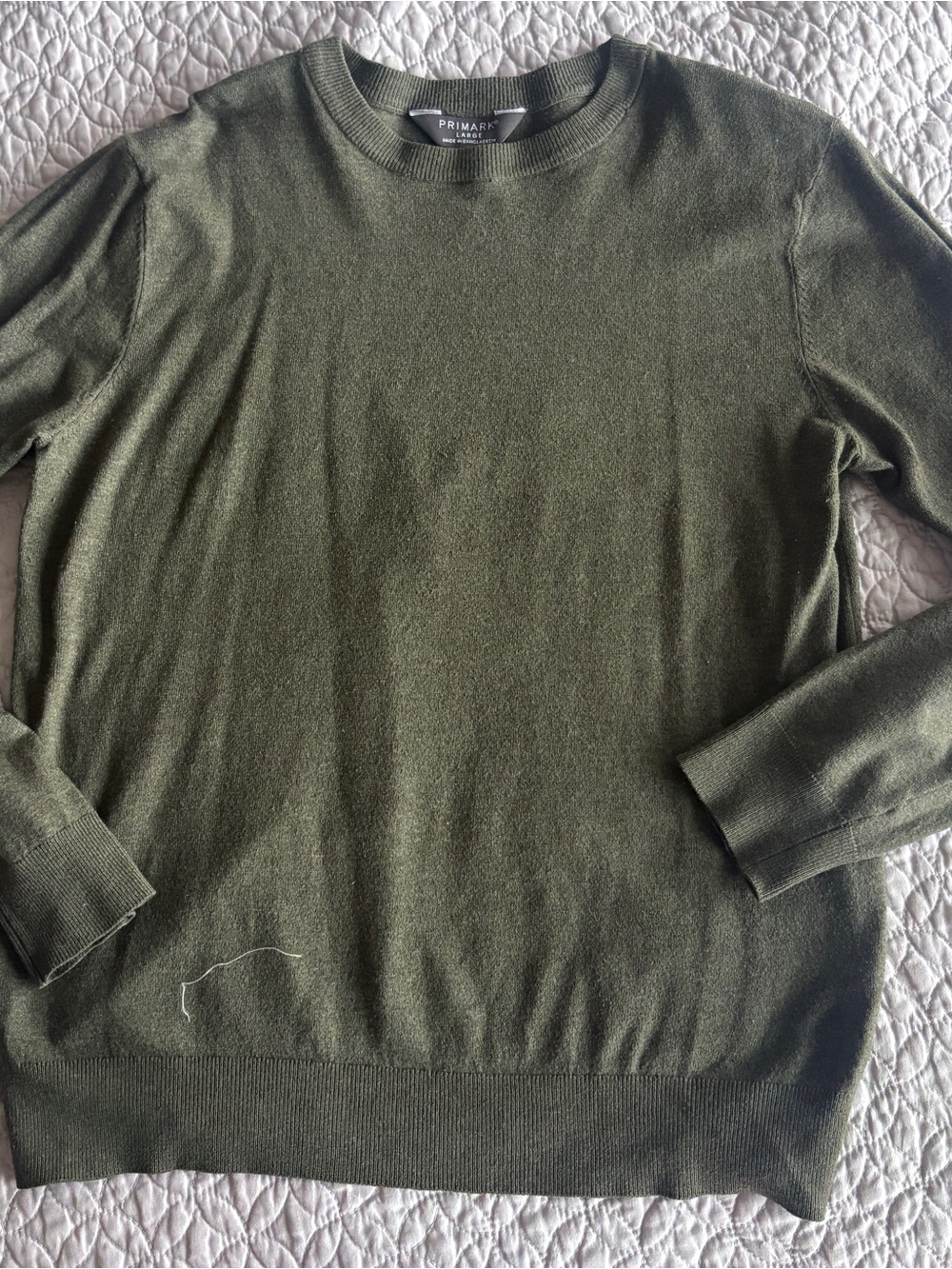 Primark Men’s Dark Olive Green Crewneck Sweater